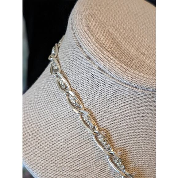 Triple Austrian Crystals Set in Silver Plated Chain Necklace & Matching Bracelet - Picture 6 of 16